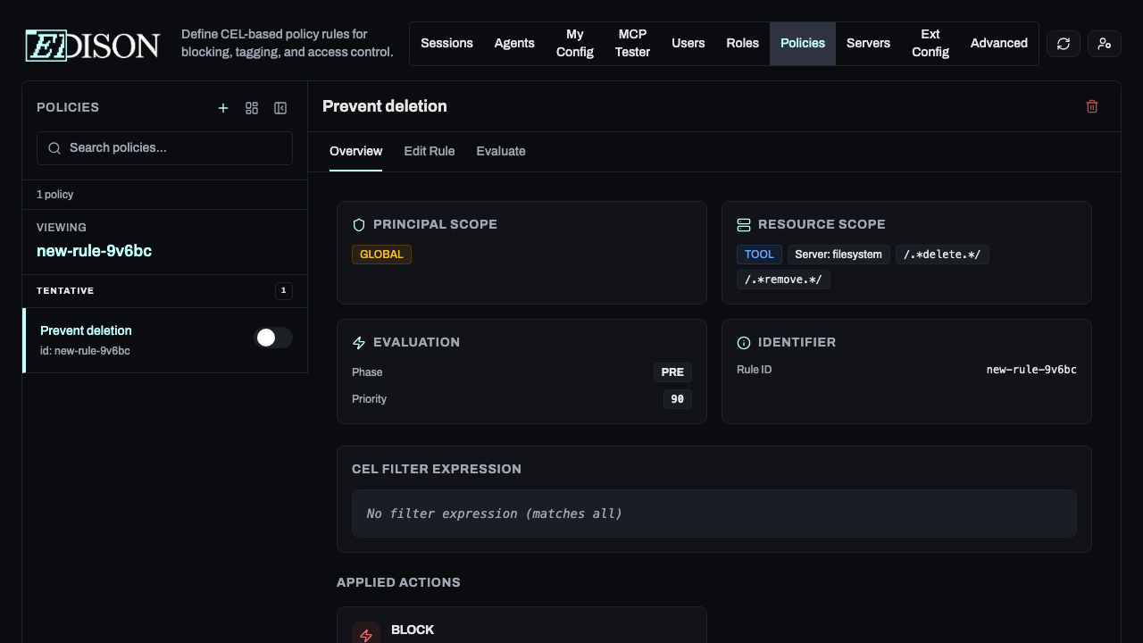 Policy rule overview