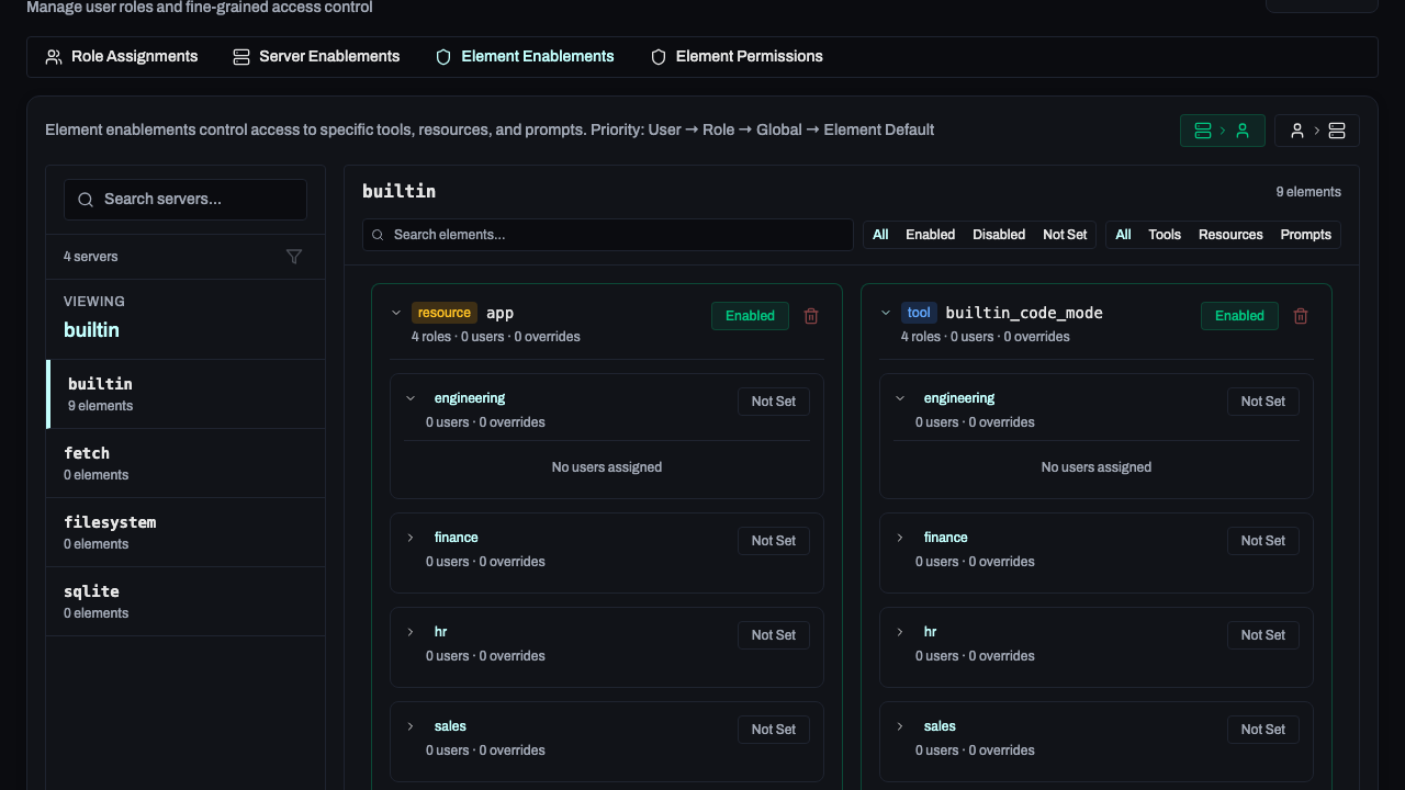 Element enablements expanded