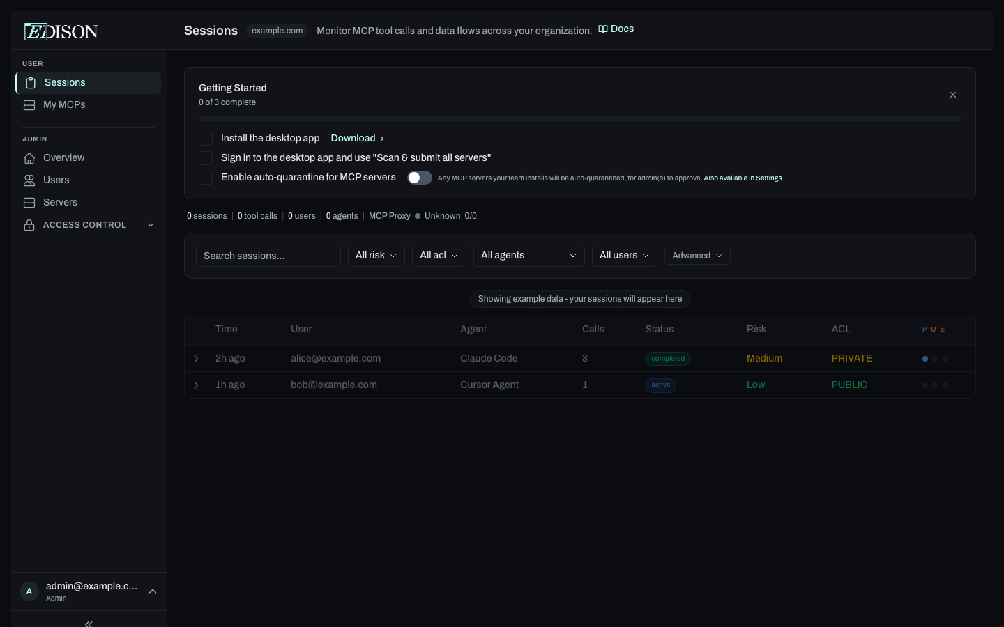 Onboarding checklist in the dashboard