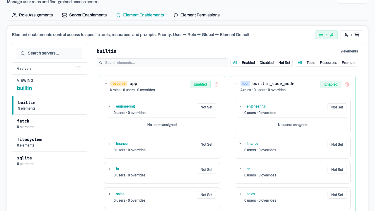 Element enablements expanded